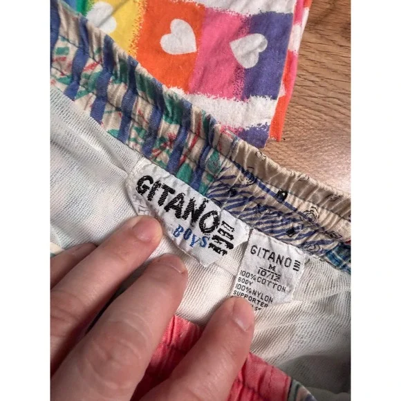 Vintage Gitano Boys Surf Swim Board Shorts Trunks Youth M 8/10 90s Tropical - Picture 4 of 5